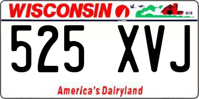WI license plate 525XVJ