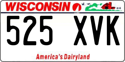 WI license plate 525XVK
