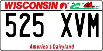 WI license plate 525XVM