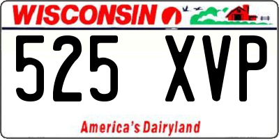 WI license plate 525XVP