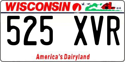 WI license plate 525XVR