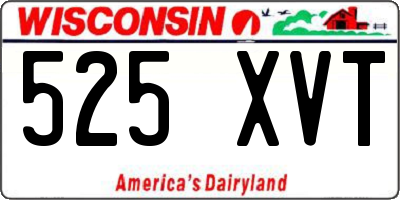 WI license plate 525XVT