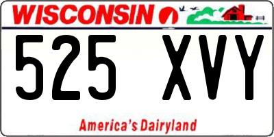 WI license plate 525XVY