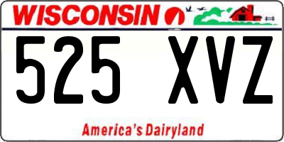 WI license plate 525XVZ