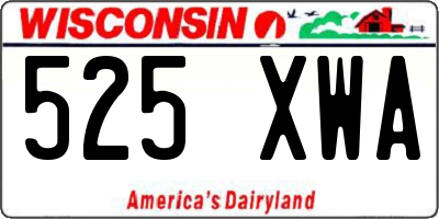 WI license plate 525XWA