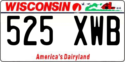 WI license plate 525XWB
