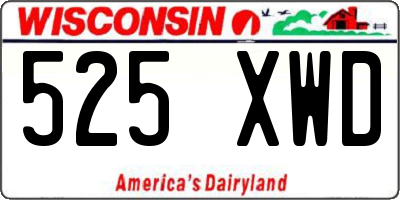 WI license plate 525XWD