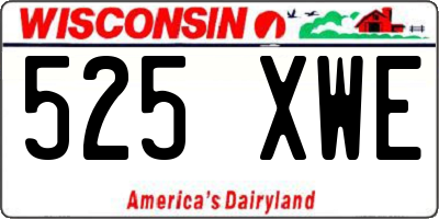 WI license plate 525XWE