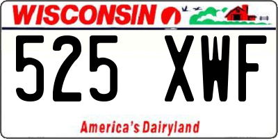 WI license plate 525XWF