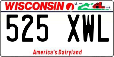 WI license plate 525XWL