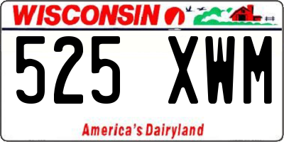 WI license plate 525XWM