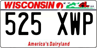 WI license plate 525XWP