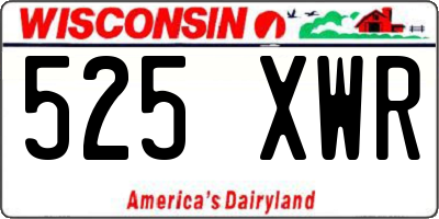 WI license plate 525XWR