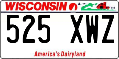 WI license plate 525XWZ