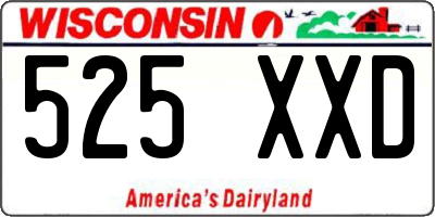 WI license plate 525XXD