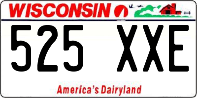 WI license plate 525XXE