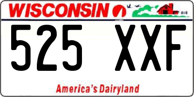 WI license plate 525XXF