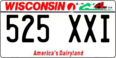 WI license plate 525XXI