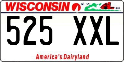 WI license plate 525XXL