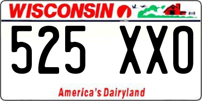 WI license plate 525XXO
