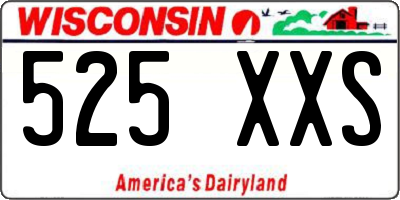 WI license plate 525XXS