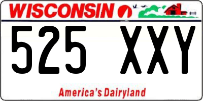 WI license plate 525XXY