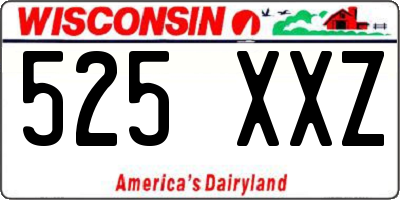 WI license plate 525XXZ