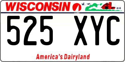 WI license plate 525XYC
