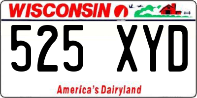 WI license plate 525XYD