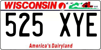 WI license plate 525XYE