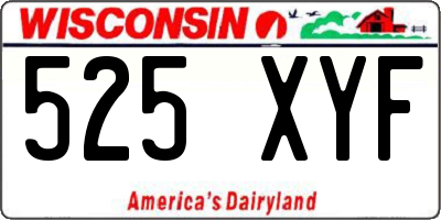 WI license plate 525XYF