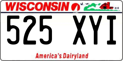 WI license plate 525XYI