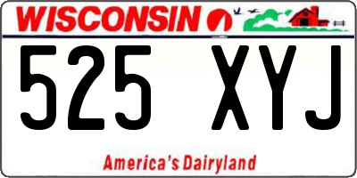 WI license plate 525XYJ