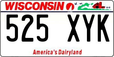 WI license plate 525XYK