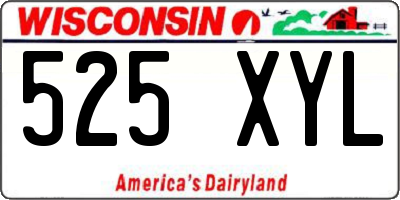 WI license plate 525XYL
