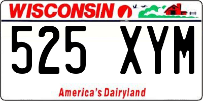 WI license plate 525XYM