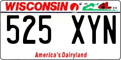 WI license plate 525XYN