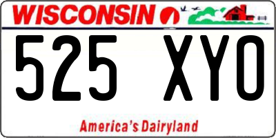 WI license plate 525XYO