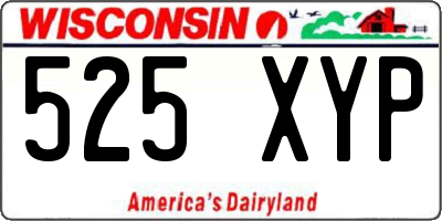 WI license plate 525XYP