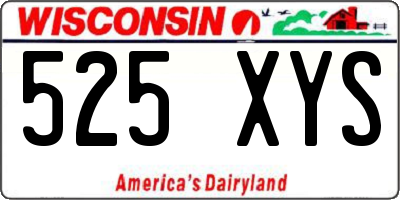 WI license plate 525XYS