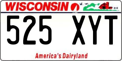 WI license plate 525XYT