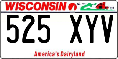 WI license plate 525XYV