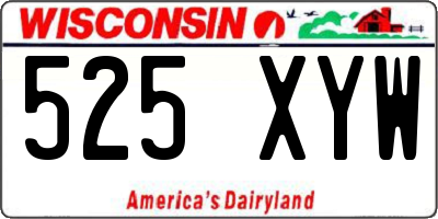 WI license plate 525XYW