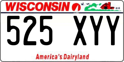 WI license plate 525XYY