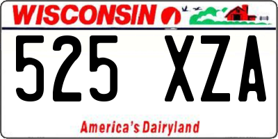 WI license plate 525XZA