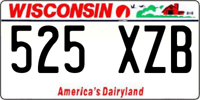 WI license plate 525XZB