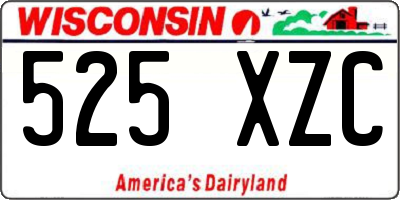 WI license plate 525XZC