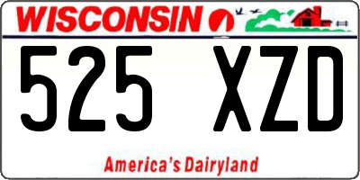 WI license plate 525XZD