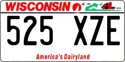 WI license plate 525XZE