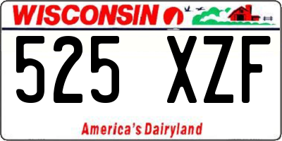 WI license plate 525XZF